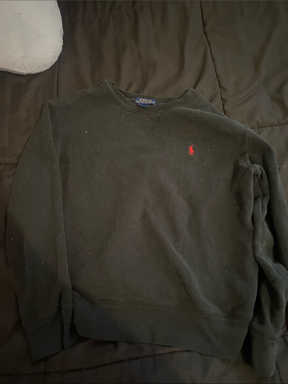 Polo by Ralph Lauren Black Crewneck Sweatshirt with Red Pony